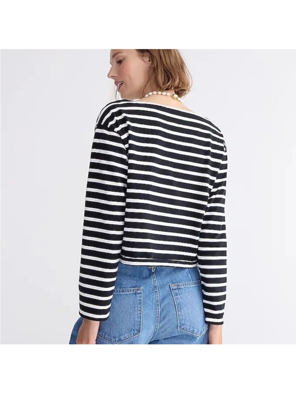 J. Crew Cropped Boatneck T-shirt - Picture 2 of 10